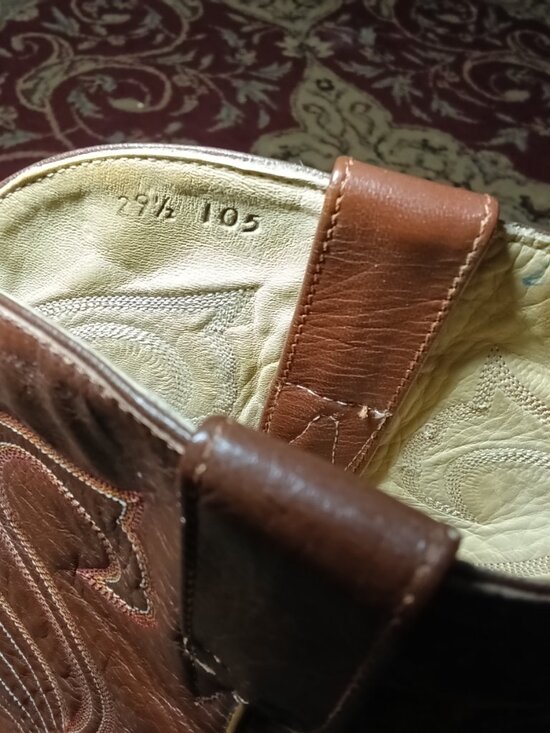 Vintage Exotic Eel Skin Cowboy Boots, Unbranded, Size 10 1/2 main image 4